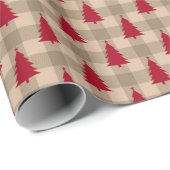 Red Brown Tan Buffalo Kariert Rustikales Land Geschenkpapier (Rolleneckpunkt)