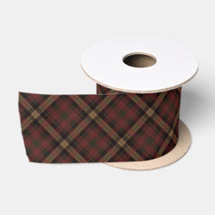 Red Brown Tartan Karierte Hütte Core Style Satinband