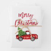 Red Brush Script Christmas Truck Geschenkpapier Set (Beispiel)