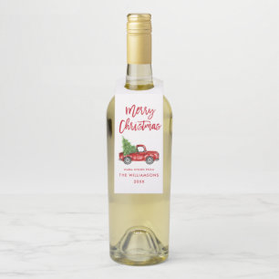 Red Brush Script Vintag Truck Flaschenanhänger