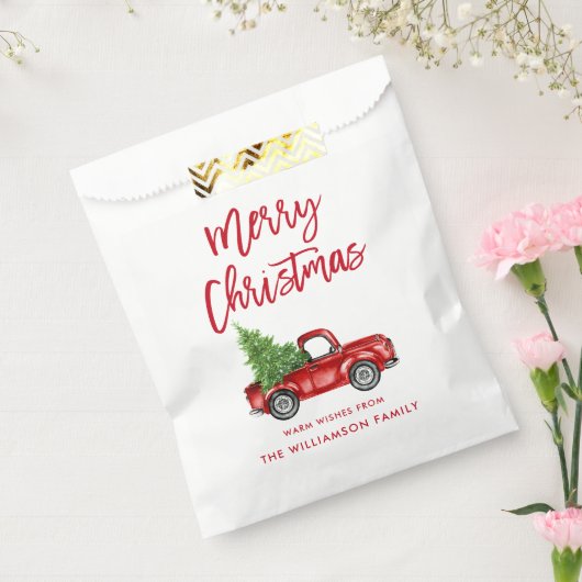 Red Brush Script Vintag Truck Geschenktütchen (Versiegelt)