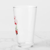 Red Brush Script Vintag Truck Weihnachten Glas (Links)
