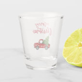 Red Brush Script Vintag Truck Weihnachten Schnapsglas (Rückseite)