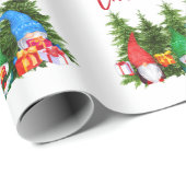 Red Brush Script Weihnachten Wasserfarben Gnomes B Geschenkpapier (Rolleneckpunkt)