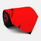 Red Brush Stroke Moderner Schwarzer Hintergrund Krawatte (Gerollt)