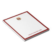 Red Brushed Gold Monogram Notepad Notizblock (angewinkelt)