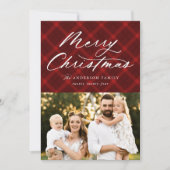Red Brushed Kariert Frohe Weihnachten 3 Foto (Vorderseite)