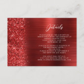 Red Brushed Metal Wedding Details Begleitkarte (Vorderseite)