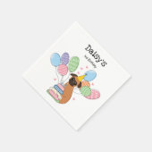 Red Brussels Griffon Birthday Paper Serviette (Ecke)