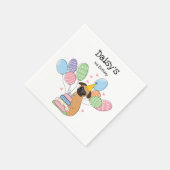 Red Brussels Griffon Birthday Paper Serviette (Ecke)