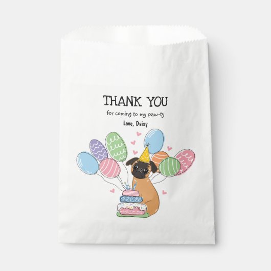 Red Brussels Griffon Birthday Party Geschenktütchen (Vorderseite)