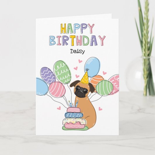 Red Brussels Griffon Dog Birthday Card Karte (Vorderseite)