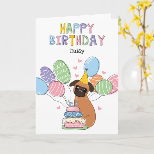 Red Brussels Griffon Dog Birthday Card Karte (Gelbe Blume)