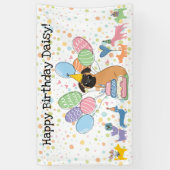 Red Brussels Griffon Dog Birthday Party Banner (Vertikal)