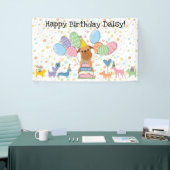 Red Brussels Griffon Dog Birthday Party Banner (Messeveranstaltung)