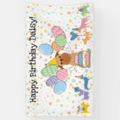 Red Brussels Griffon Dog Birthday Party Banner (Vertikal)