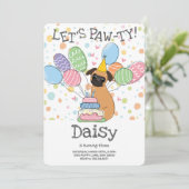 Red Brussels Griffon Dog Birthday Party Einladung (Stehend Vorderseite)