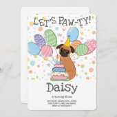 Red Brussels Griffon Dog Birthday Party Einladung (Vorne/Hinten)