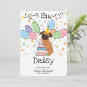 Red Brussels Griffon Dog Birthday Party Einladung (Stehend Vorderseite)