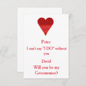 Red Bubble Heart Werden Sie mein Trauzeuge? Einladung (Vorne/Hinten)