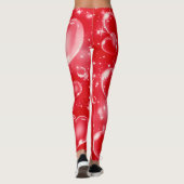 Red Bubble Hearts Niedlich Girly 90er Leggings (Rückseite)