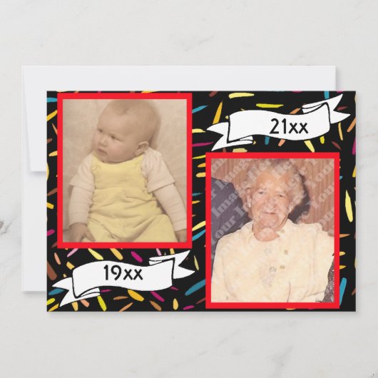 Red Bubble Letter 70 th Birthday Celebration Einladung (Vorderseite)