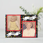 Red Bubble Letter 70 th Birthday Celebration Einladung (Stehend Vorderseite)