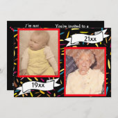 Red Bubble Letter 70 th Birthday Celebration Einladung (Vorne/Hinten)