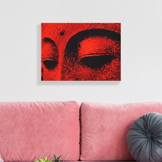 Red Buddha Wrapped Canvas Leinwanddruck (Insitu (Wohnzimmer))