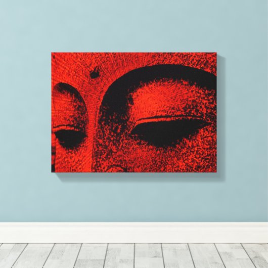 Red Buddha Wrapped Canvas Leinwanddruck (Insitu (Holzboden))