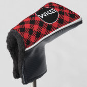 Red Buffa Karierte, kundenspezifische Golf Blade P Headcover (3/4 Vorderseite)