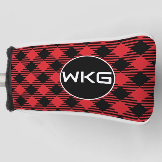 Red Buffa Karierte, kundenspezifische Golf Blade P Headcover (Vorderseite)