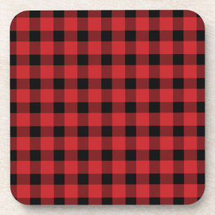 Red Buffalo Country Lumberjack Kariert Getränkeuntersetzer