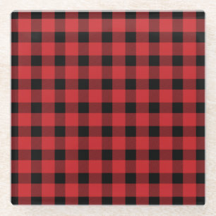 Red Buffalo Country Lumberjack Kariert Glasuntersetzer