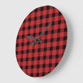 Red Buffalo Country Lumberjack Kariert Große Wanduhr (Winkel)