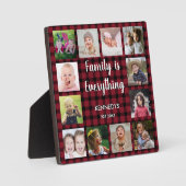 Red Buffalo Kariert 12 Foto Collage Family Fotoplatte (Vorderseite)