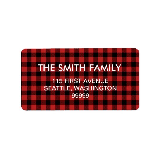 Red Buffalo Kariert Address Labels Adressaufkleber (Vorne)