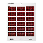 Red Buffalo Kariert Address Labels Adressaufkleber (Vorne)