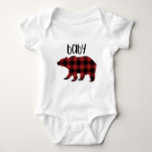 Red Buffalo Kariert Baby Bear Holiday Baby Strampler (Vorderseite)