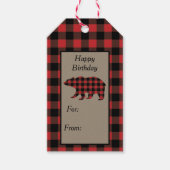 Red Buffalo Kariert Bär Geburtstag Geschenkanhänger (Vorderseite)