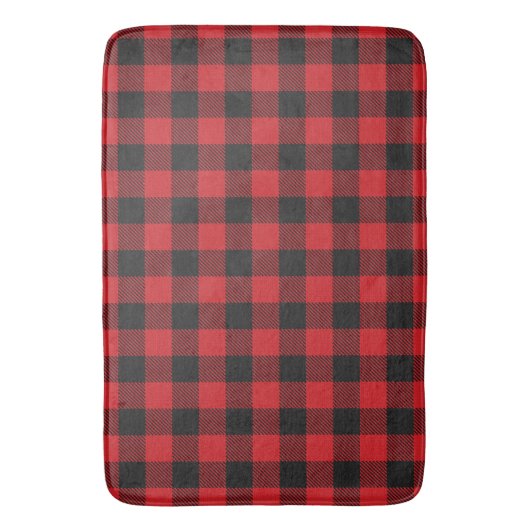 Red Buffalo Kariert Bath Mat Badematte (Vorderseite Vertikal)