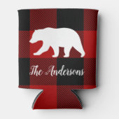 Red Buffalo Kariert & Bear | Geschenk für persönli Dosenkühler (Vorderseite)