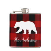 Red Buffalo Kariert & Bear | Geschenk für persönli Flachmann (Vorderseite)
