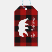 Red Buffalo Kariert & Bear | Geschenk für persönli Geschenkanhänger (Vorderseite)