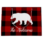 Red Buffalo Kariert & Bear | Geschenk für persönli Große Geschenktüte (Vorderseite)