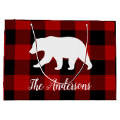 Red Buffalo Kariert & Bear | Geschenk für persönli Große Geschenktüte (Rückseite)