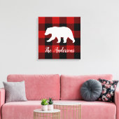 Red Buffalo Kariert & Bear | Geschenk für persönli Leinwanddruck (Insitu (Wohnzimmer))