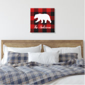 Red Buffalo Kariert & Bear | Geschenk für persönli Leinwanddruck (Insitu (Schlafzimmer))