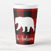 Red Buffalo Kariert & Bear | Geschenk für persönli Milchtasse (Vorderseite)