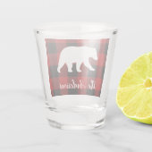Red Buffalo Kariert & Bear | Geschenk für persönli Schnapsglas (Rückseite)